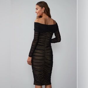 New York and co. Off-Shoulder Ruched Bodycon Elegant Black plus XXL black new